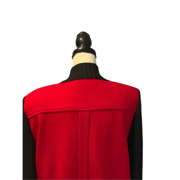 St. John Knit Jacket Red Black - Picture 4 of 10